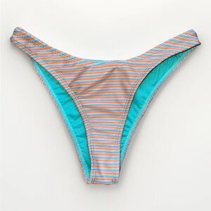 Forever 21 Women Size S Striped High-Leg Bikini Bottom Swim Bottom New Mix Match